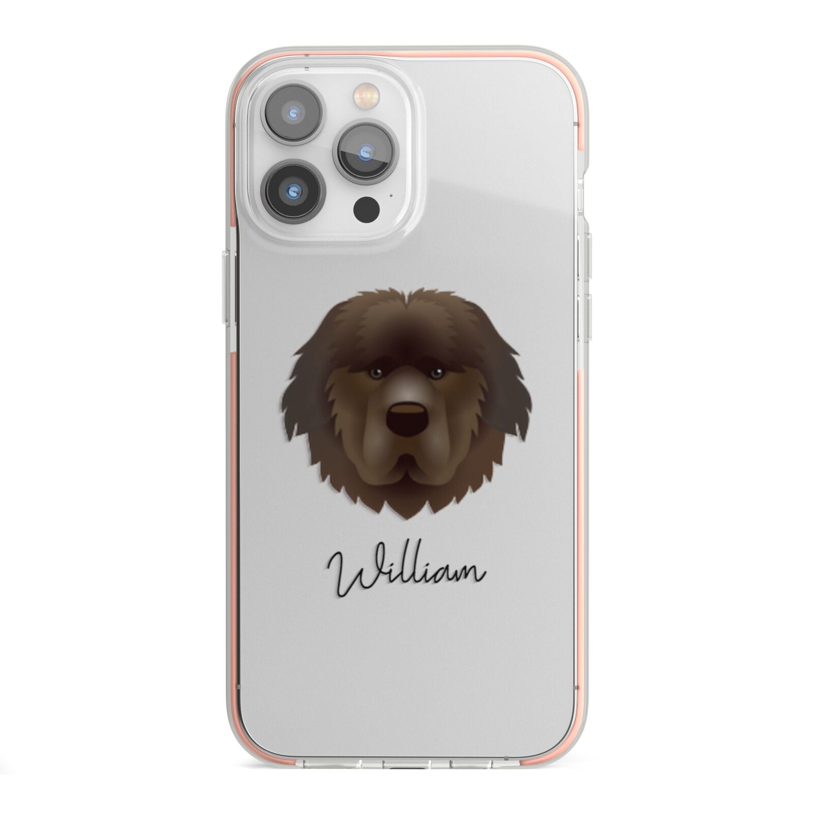 Newfoundland Personalised iPhone 13 Pro Max TPU Impact Case with Pink Edges