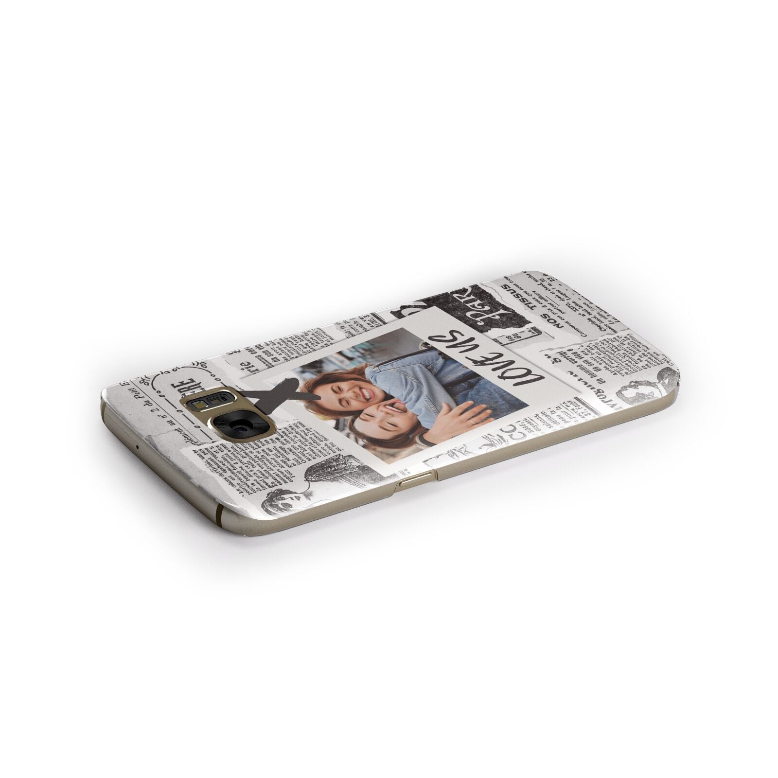 Newspaper Collage Photo Personalised Samsung Galaxy Case Side Close Up