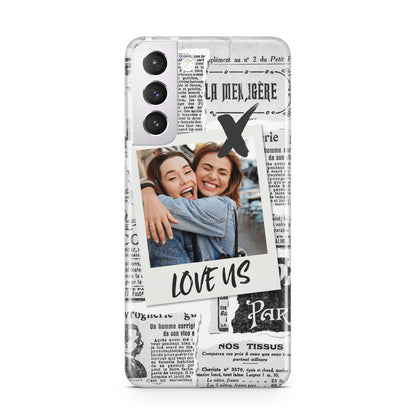 Newspaper Collage Photo Personalised Samsung S21 Case