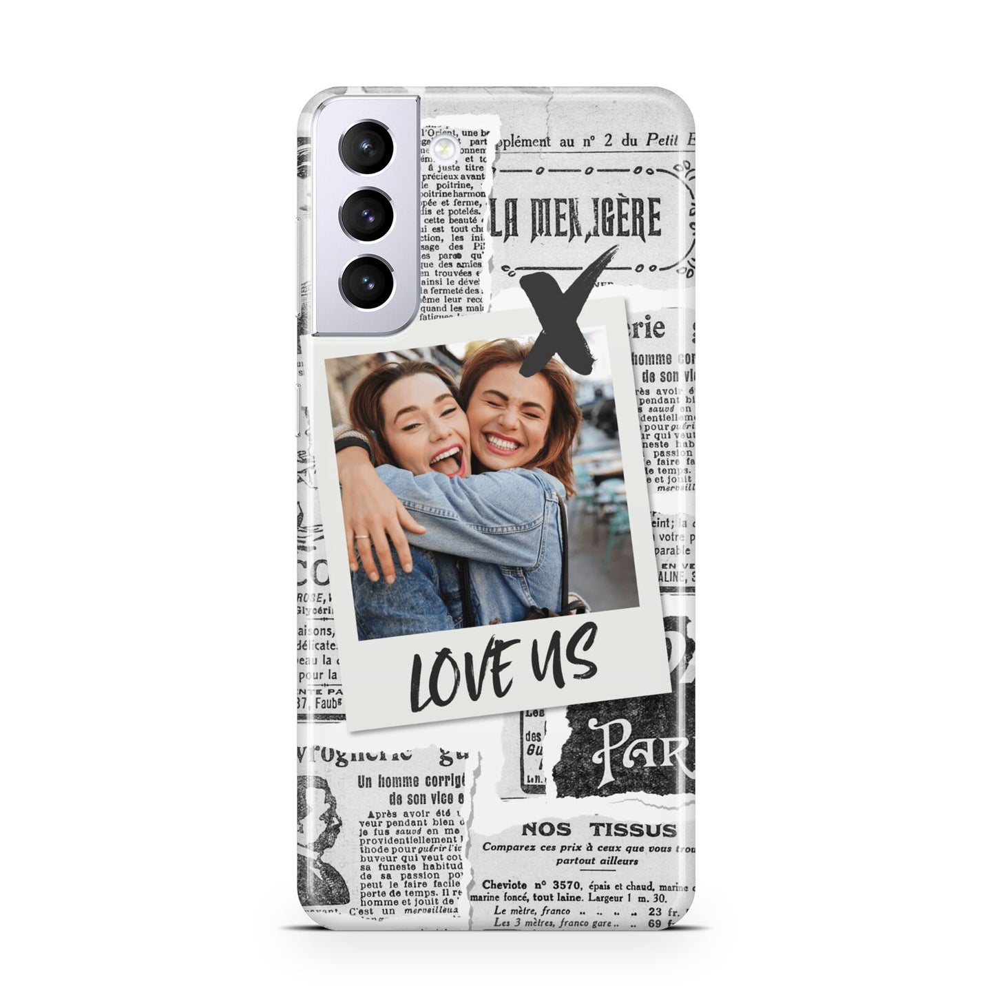 Newspaper Collage Photo Personalised Samsung S21 Plus Case