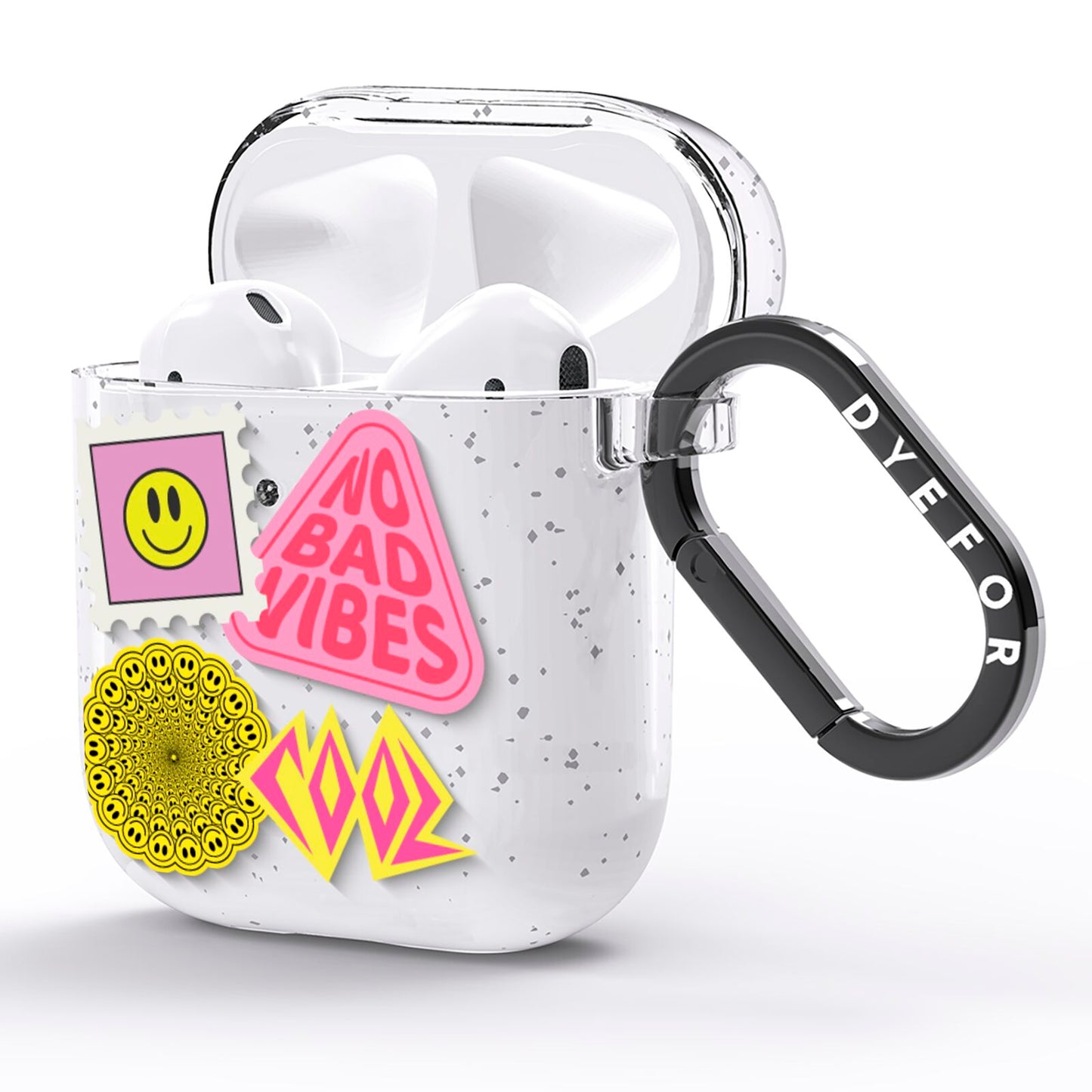 No Bad Vibes Sticker AirPods Glitter Case Side Image