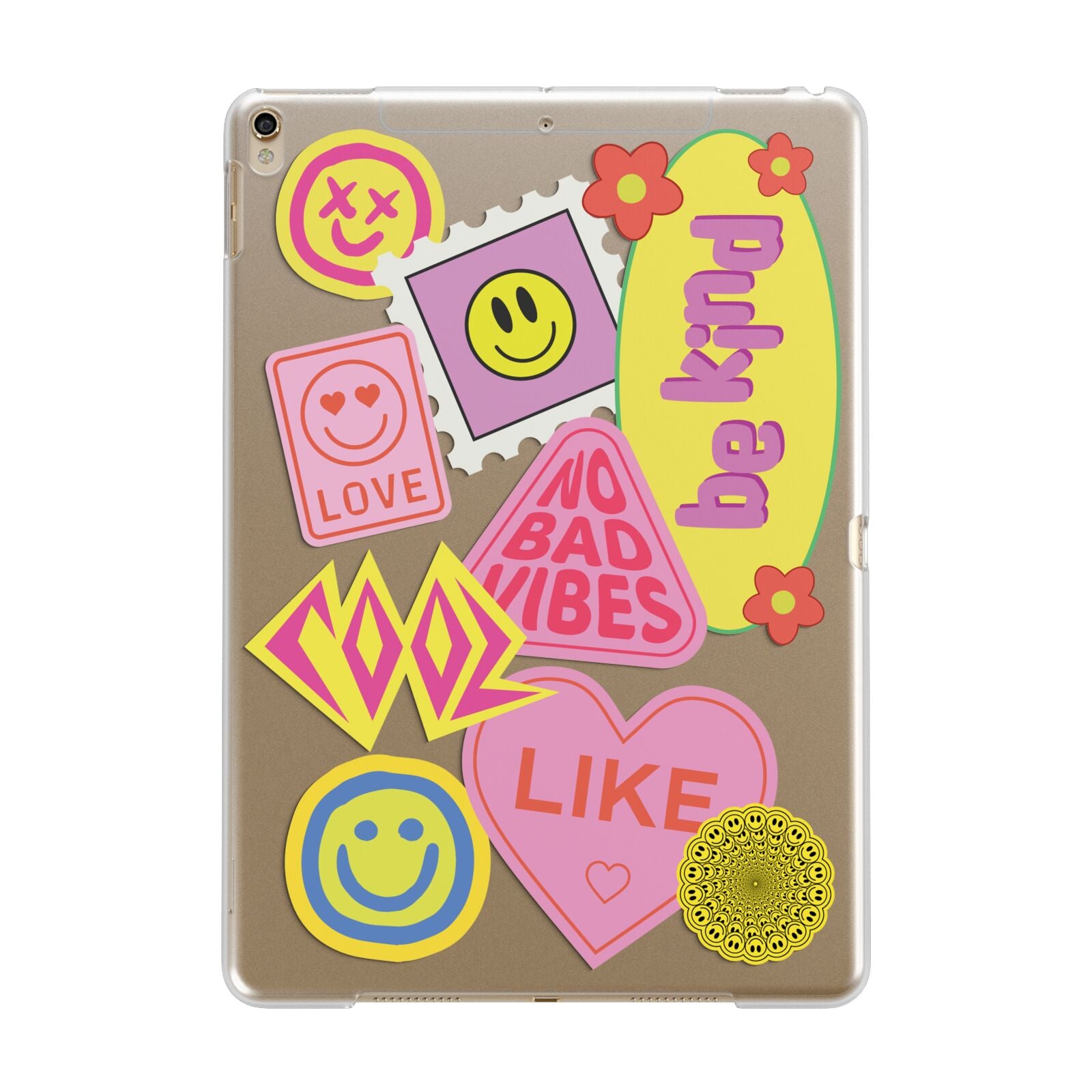 No Bad Vibes Sticker Apple iPad Gold Case