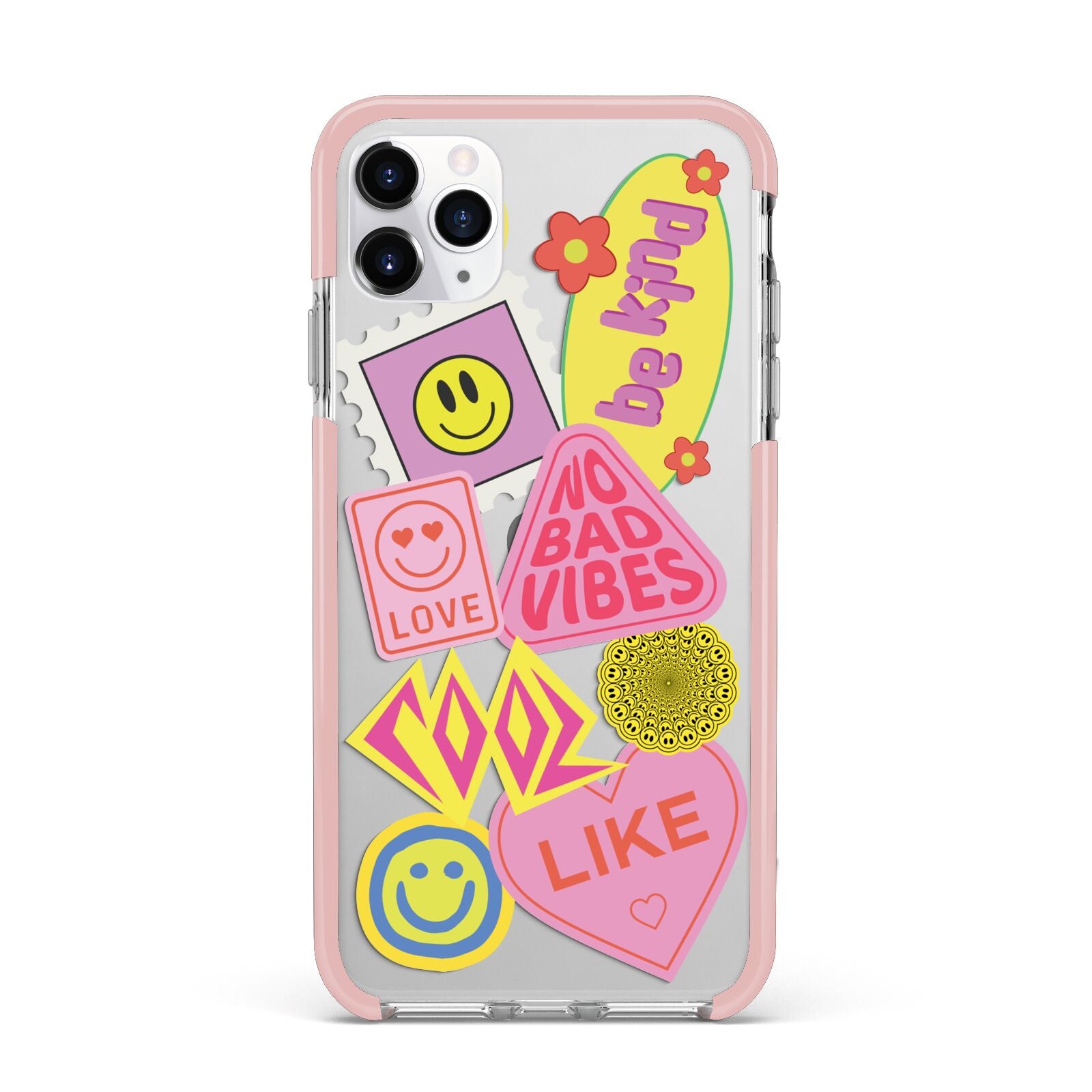 No Bad Vibes Sticker iPhone 11 Pro Max Impact Pink Edge Case