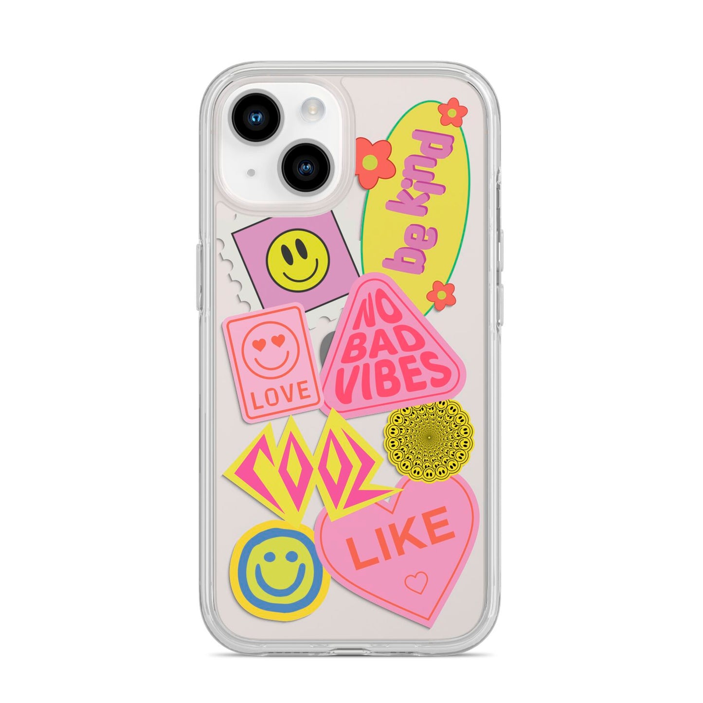 No Bad Vibes Sticker iPhone 14 Clear Tough Case Starlight