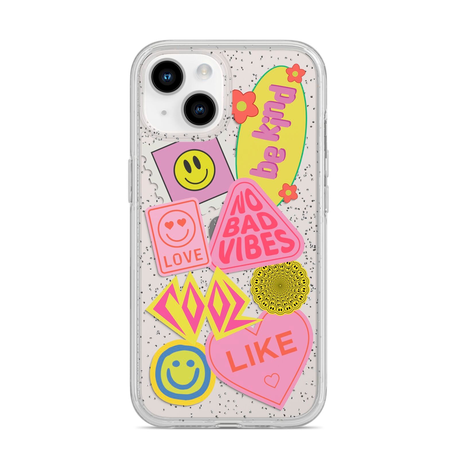 No Bad Vibes Sticker iPhone 14 Glitter Tough Case Starlight