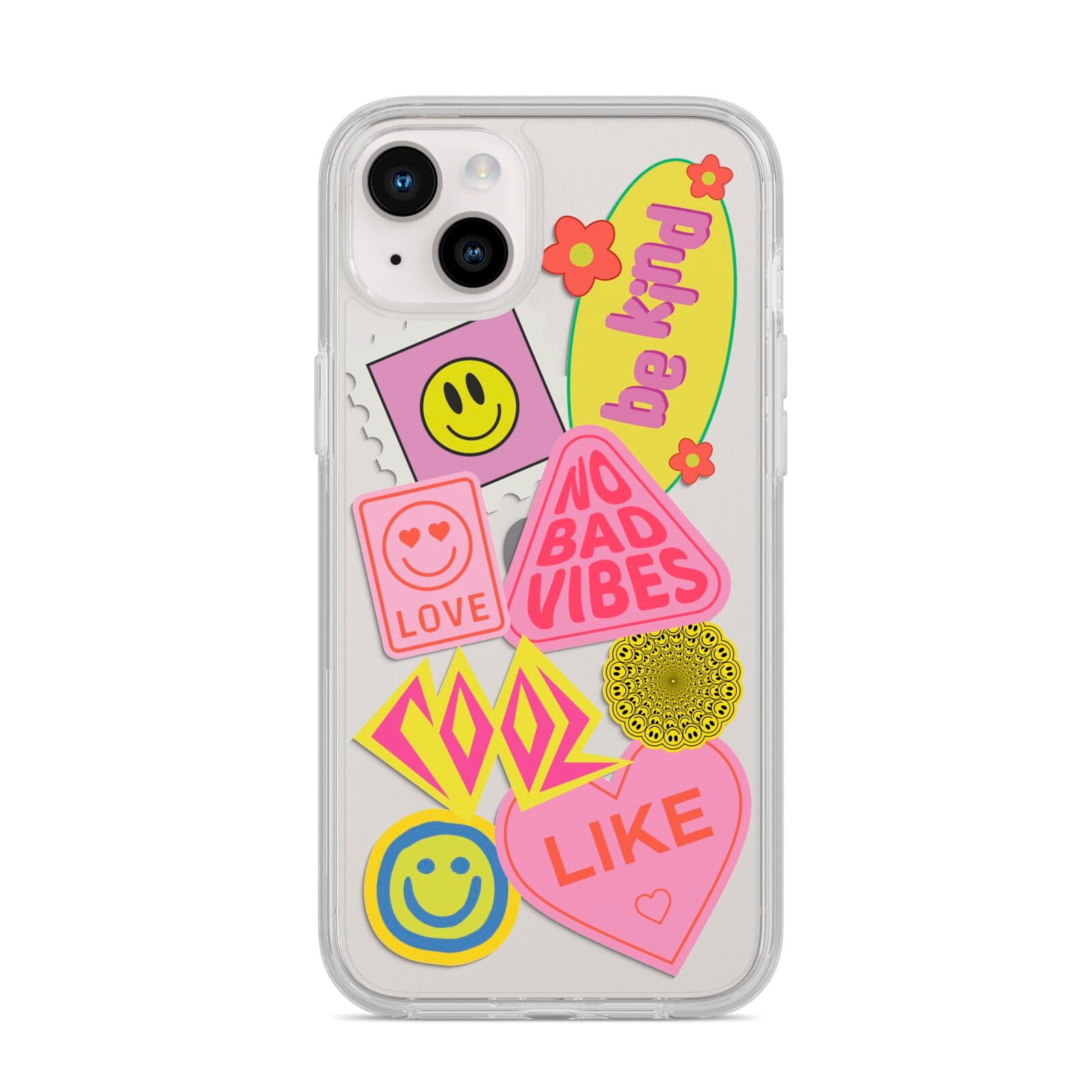 No Bad Vibes Sticker iPhone 14 Plus Clear Tough Case Starlight