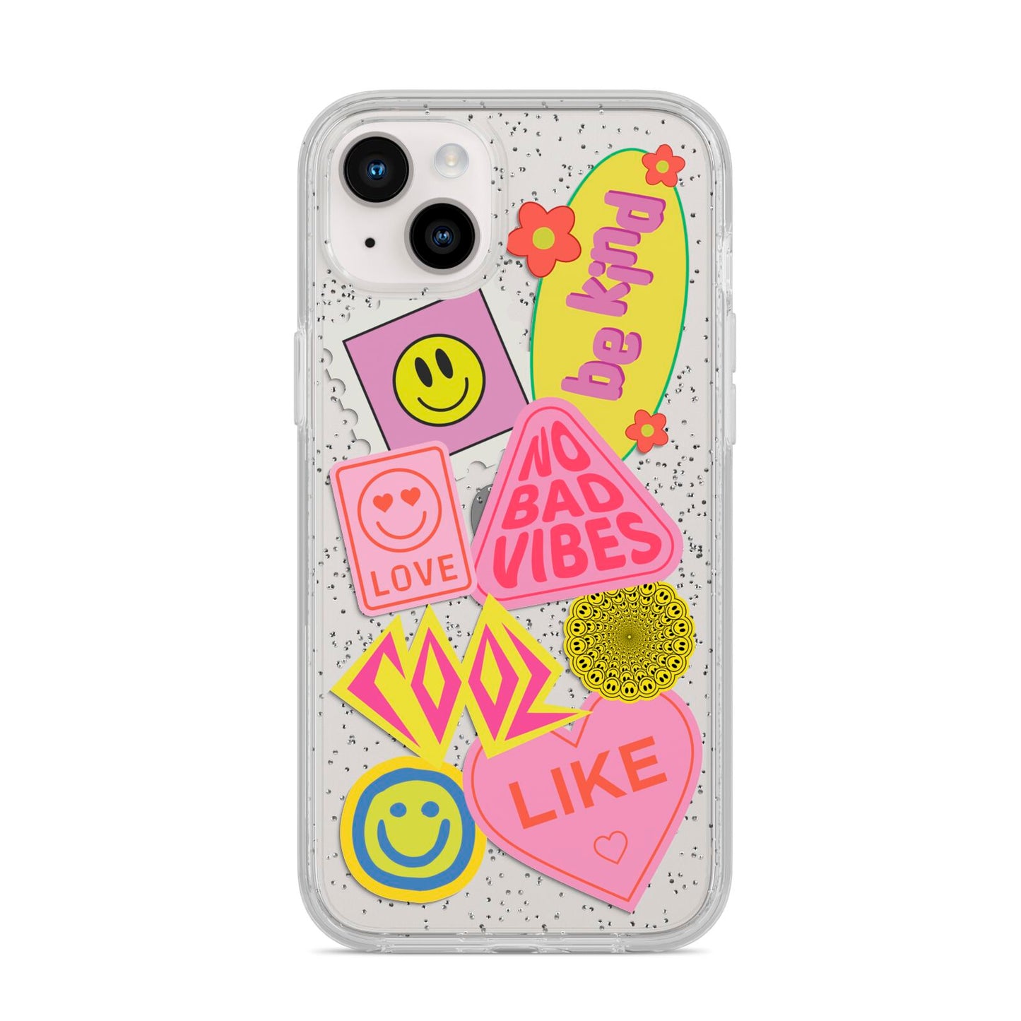 No Bad Vibes Sticker iPhone 14 Plus Glitter Tough Case Starlight