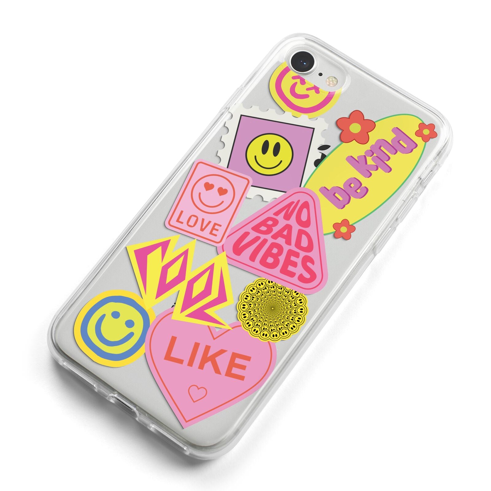 No Bad Vibes Sticker iPhone 8 Bumper Case on Silver iPhone Alternative Image