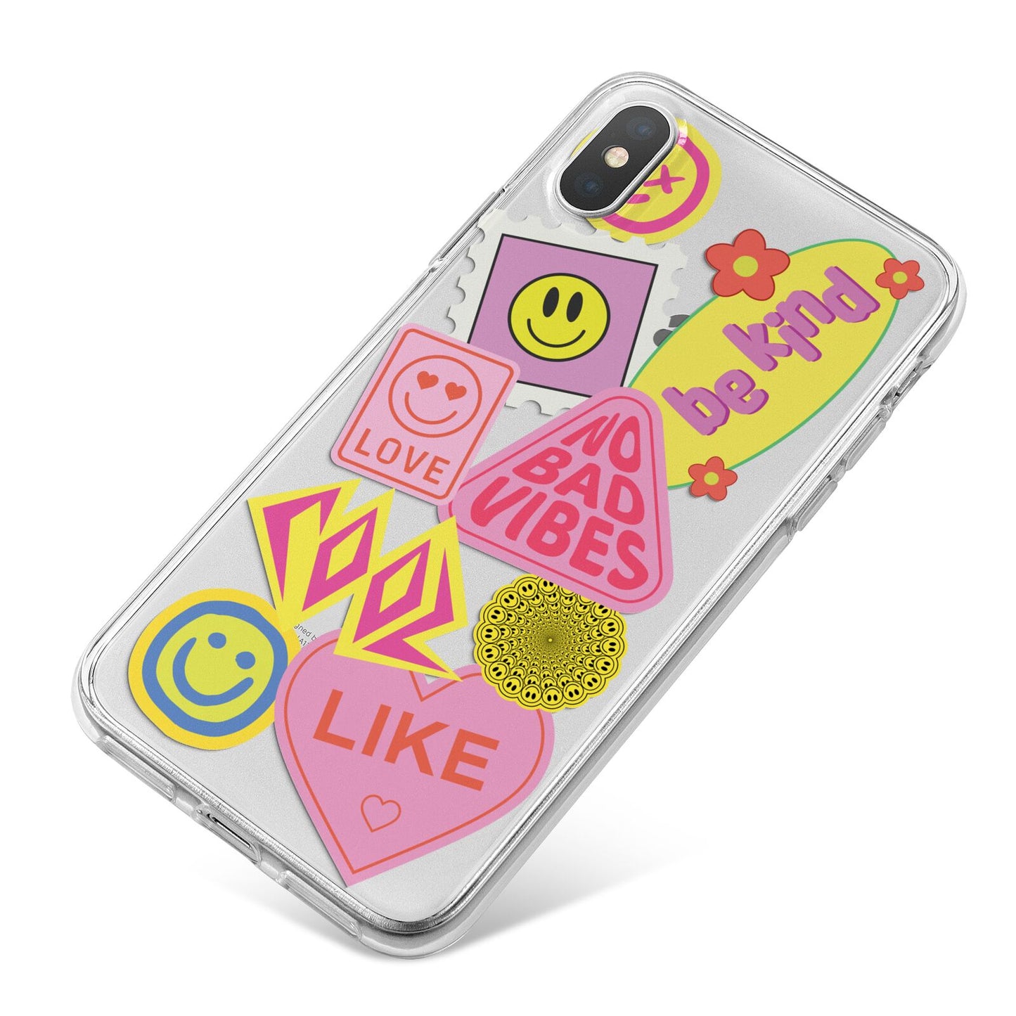 No Bad Vibes Sticker iPhone X Bumper Case on Silver iPhone