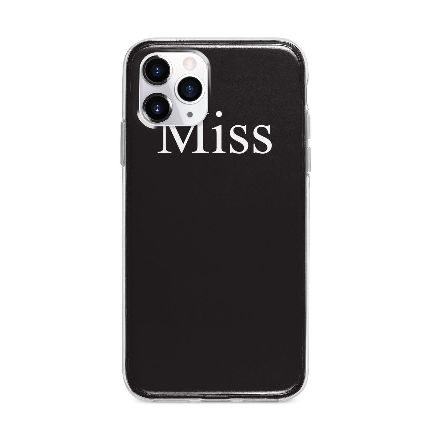 Non Personalised Miss Apple iPhone 11 Pro Max in Silver with Bumper Case