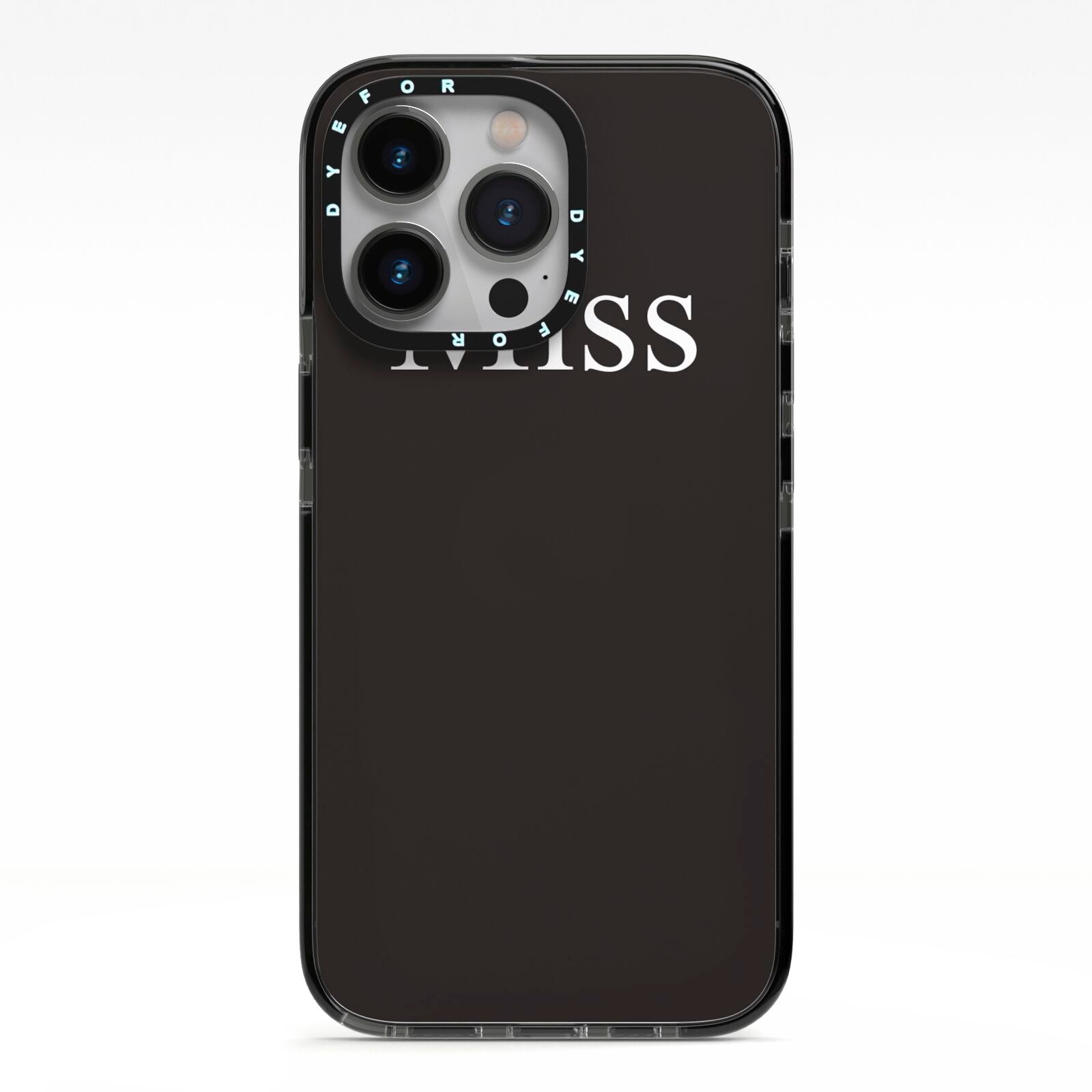 Non Personalised Miss iPhone 13 Pro Black Impact Case on Silver phone