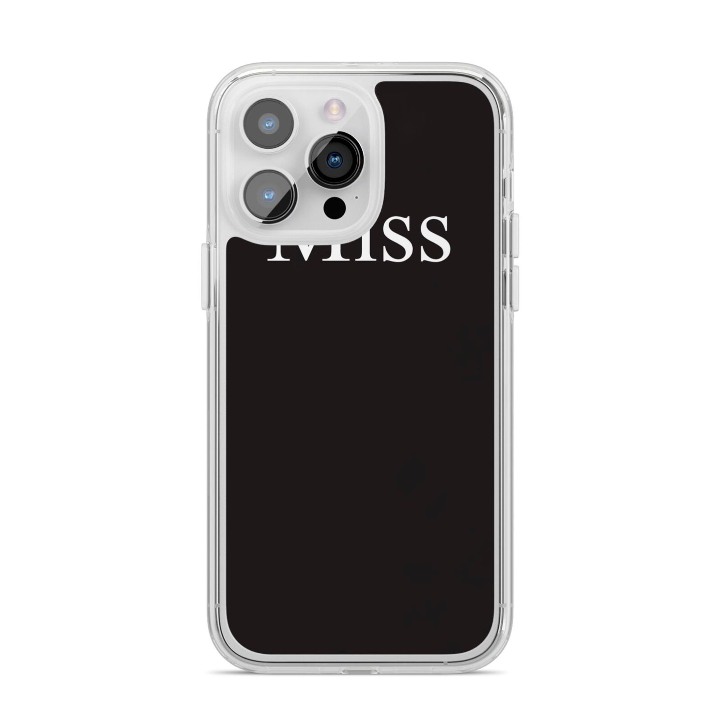 Non Personalised Miss iPhone 14 Pro Max Clear Tough Case Silver