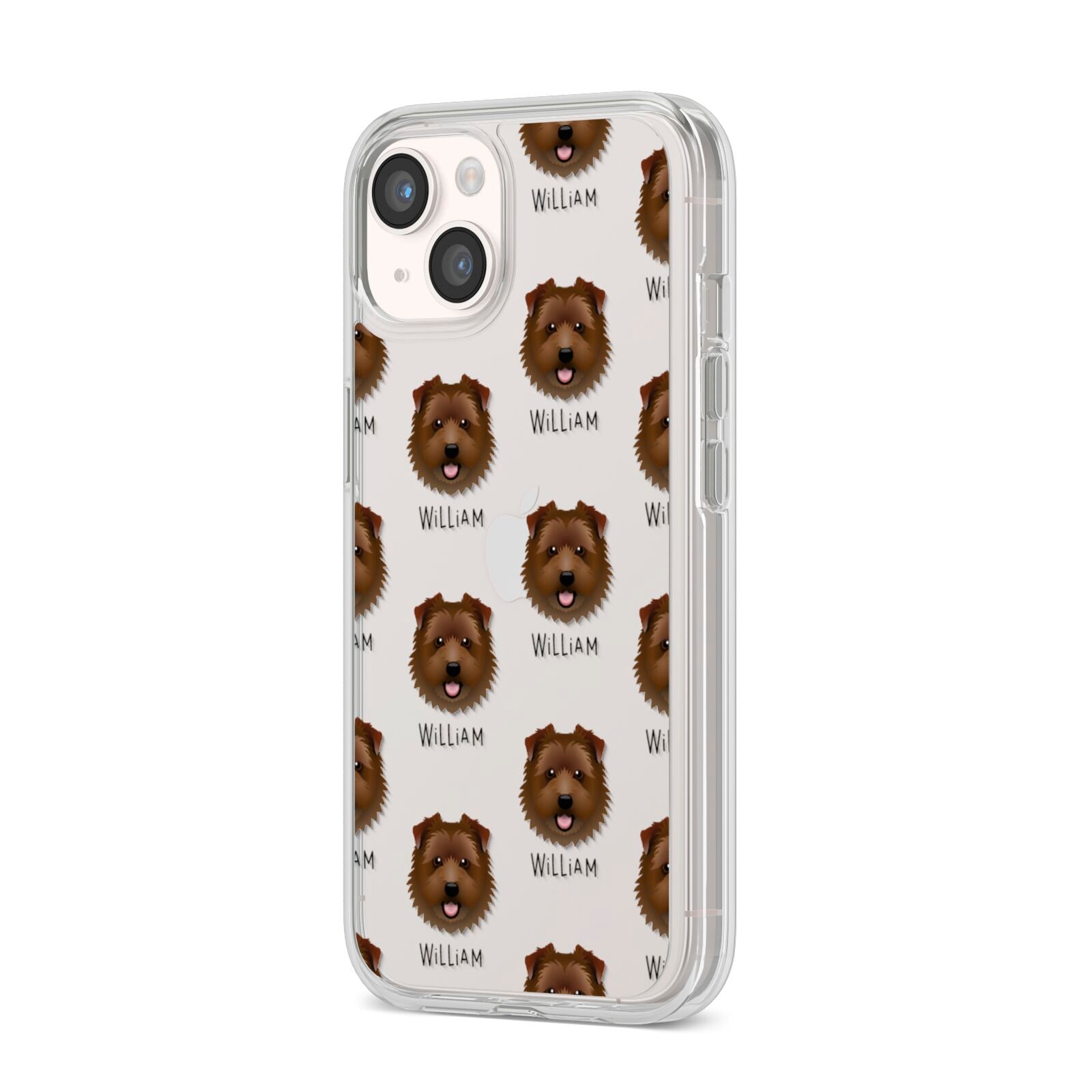 Norfolk Terrier Icon with Name iPhone 14 Clear Tough Case Starlight Angled Image