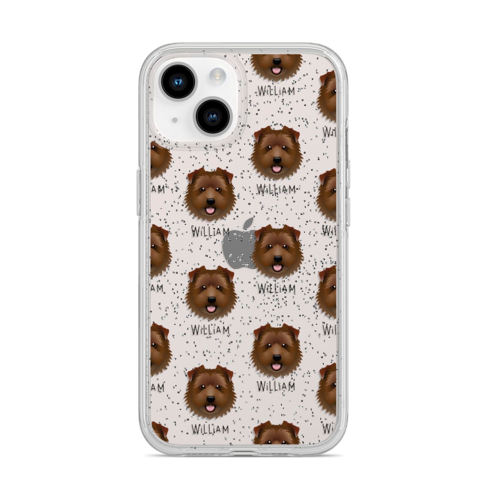 Norfolk Terrier Icon with Name iPhone 14 Glitter Tough Case Starlight