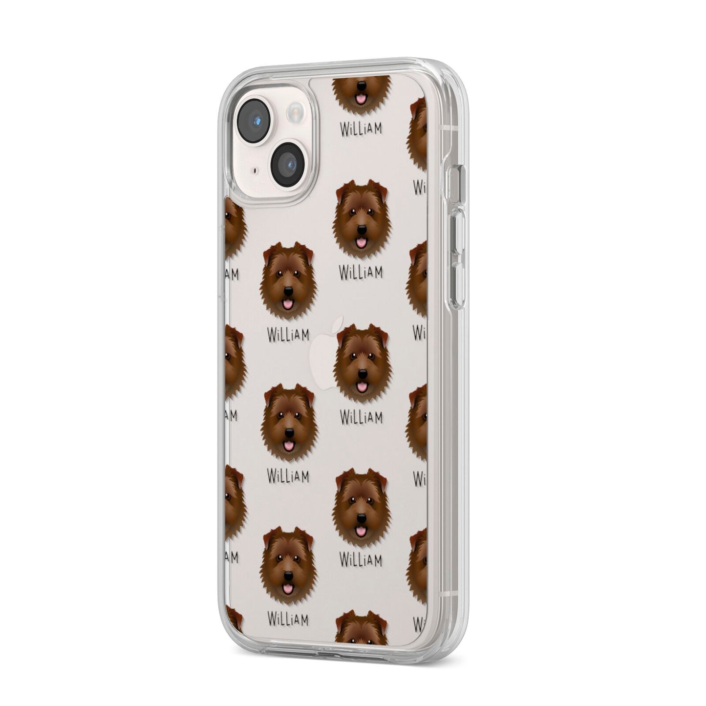 Norfolk Terrier Icon with Name iPhone 14 Plus Clear Tough Case Starlight Angled Image