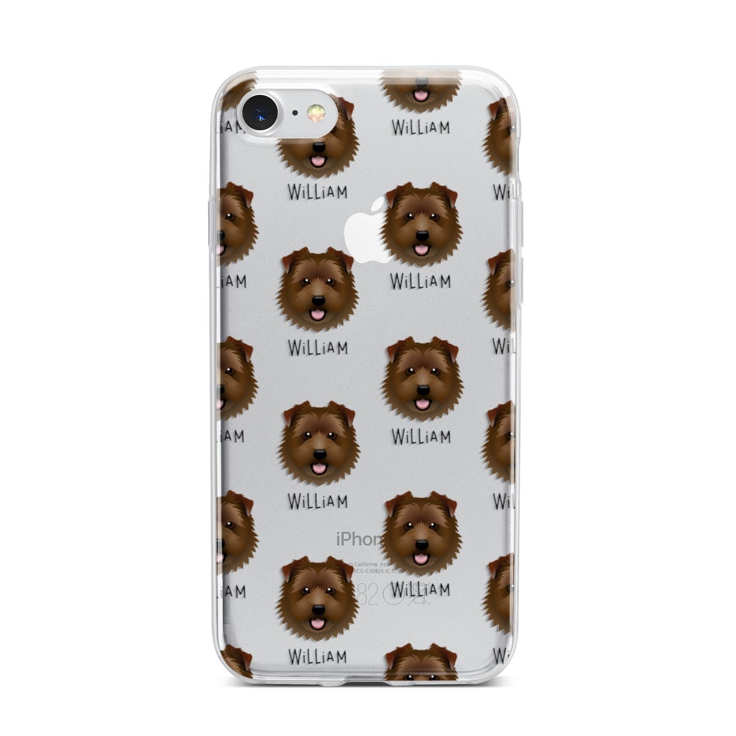 Norfolk Terrier Icon with Name iPhone 7 Bumper Case on Silver iPhone