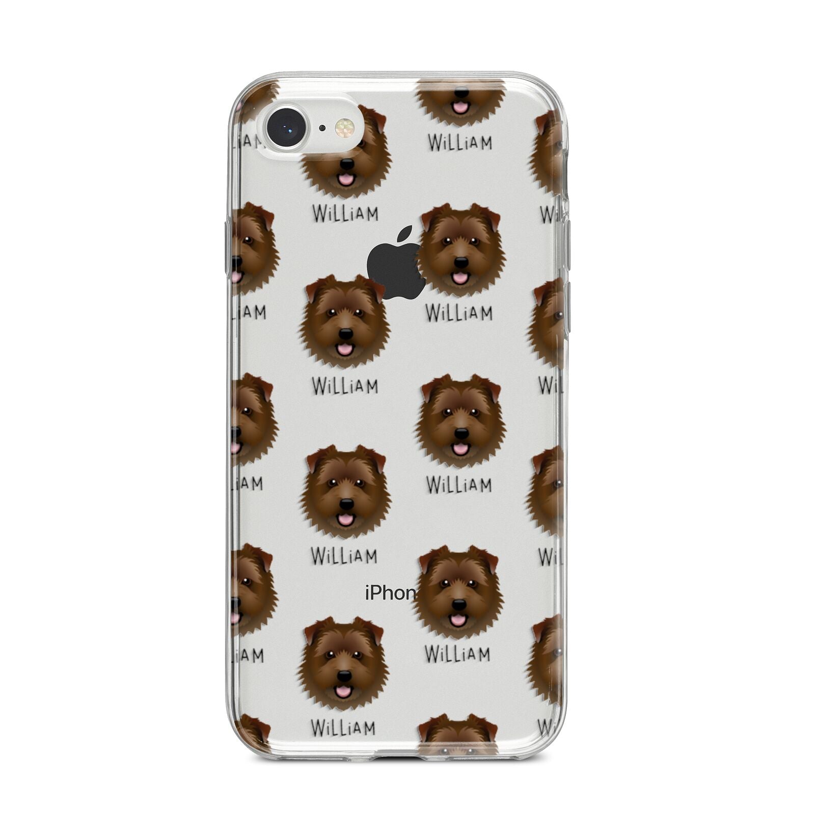 Norfolk Terrier Icon with Name iPhone 8 Bumper Case on Silver iPhone