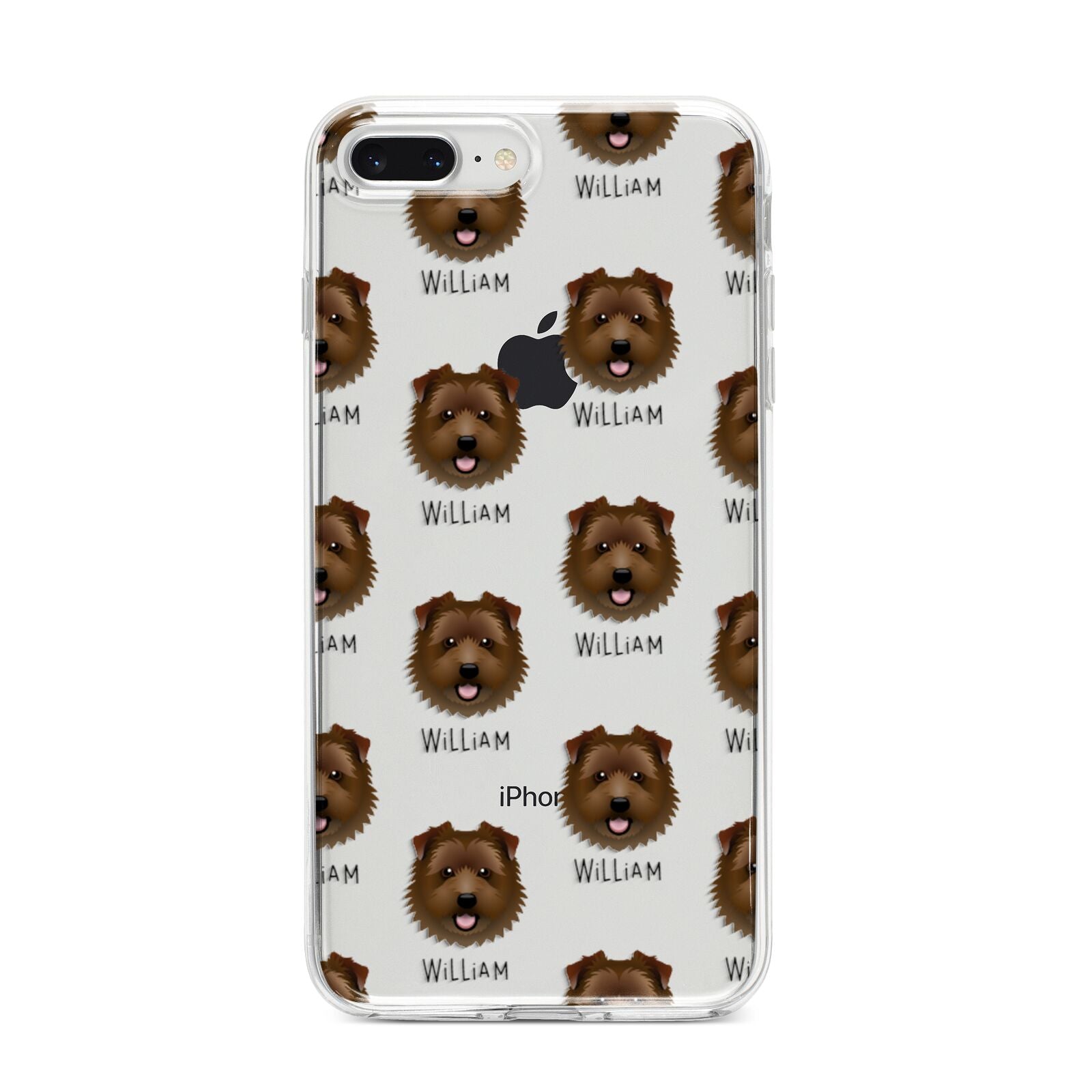 Norfolk Terrier Icon with Name iPhone 8 Plus Bumper Case on Silver iPhone