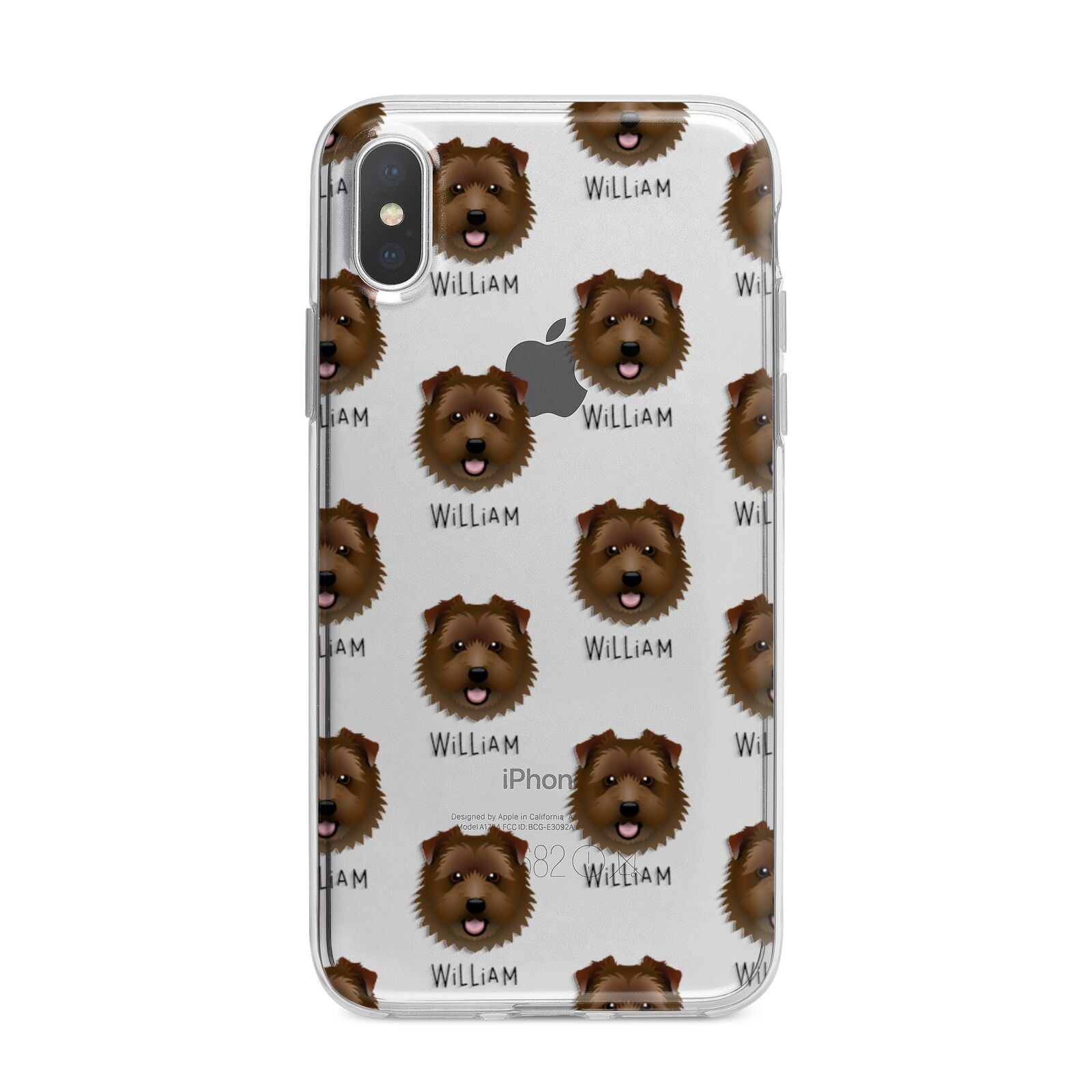 Norfolk Terrier Icon with Name iPhone X Bumper Case on Silver iPhone Alternative Image 1