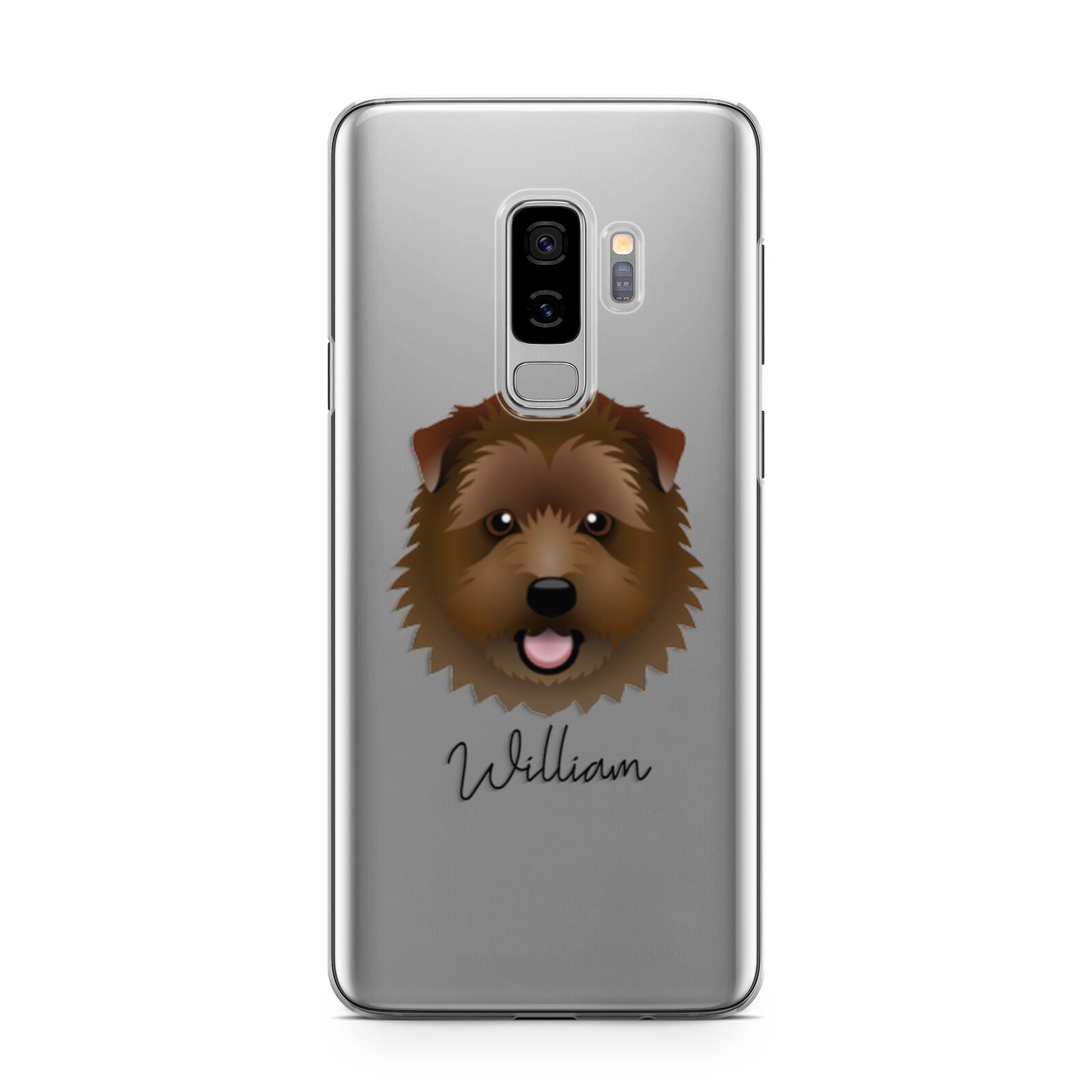 Norfolk Terrier Personalised Samsung Galaxy S9 Plus Case on Silver phone