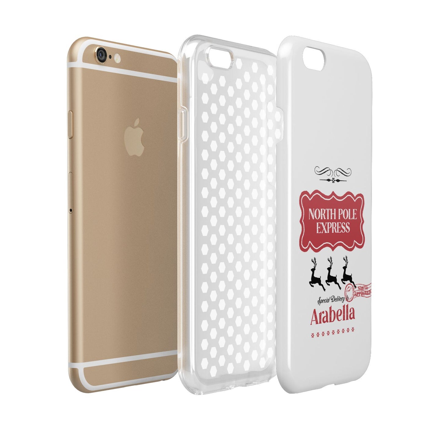 North Pole Express Personalised Apple iPhone 6 3D Tough Case Expanded view