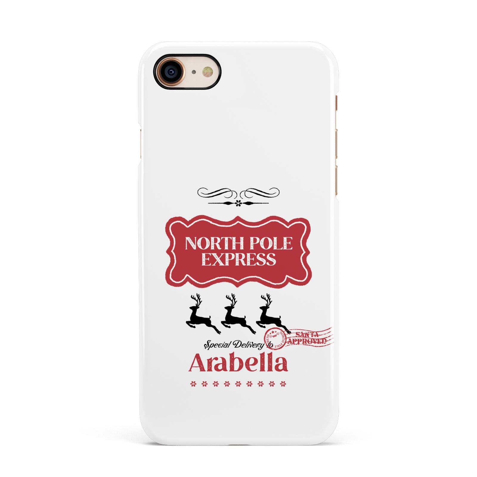 North Pole Express Personalised Apple iPhone 7 8 3D Snap Case