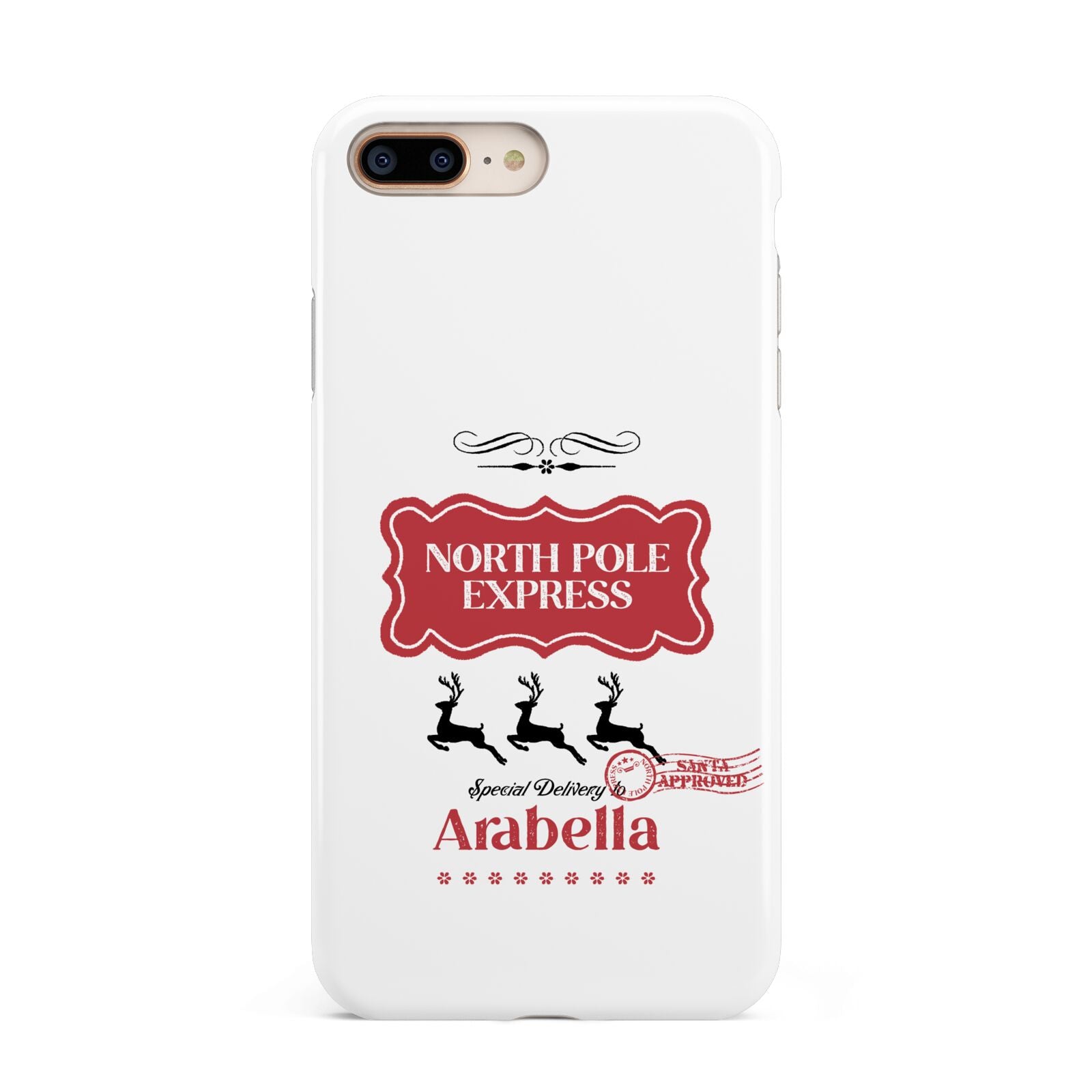 North Pole Express Personalised Apple iPhone 7 8 Plus 3D Tough Case