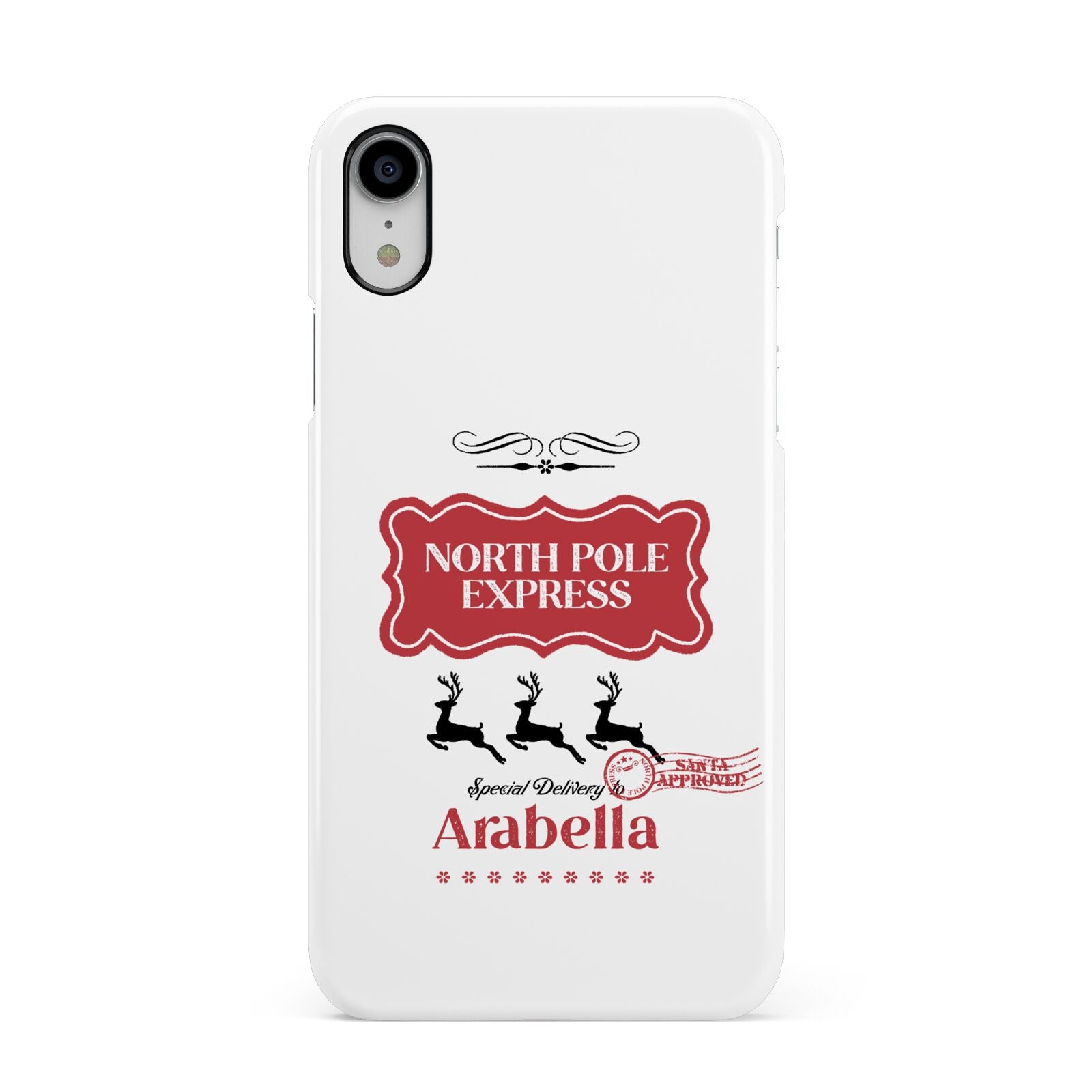 North Pole Express Personalised Apple iPhone XR White 3D Snap Case