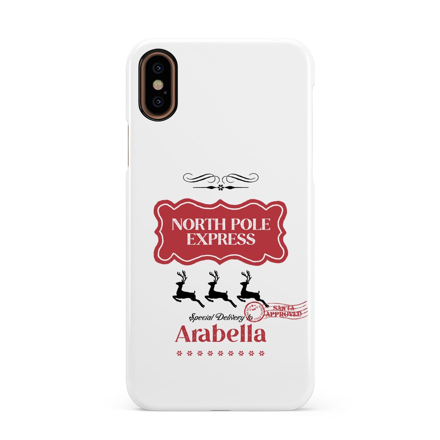 North Pole Express Personalised Apple iPhone XS 3D Snap Case