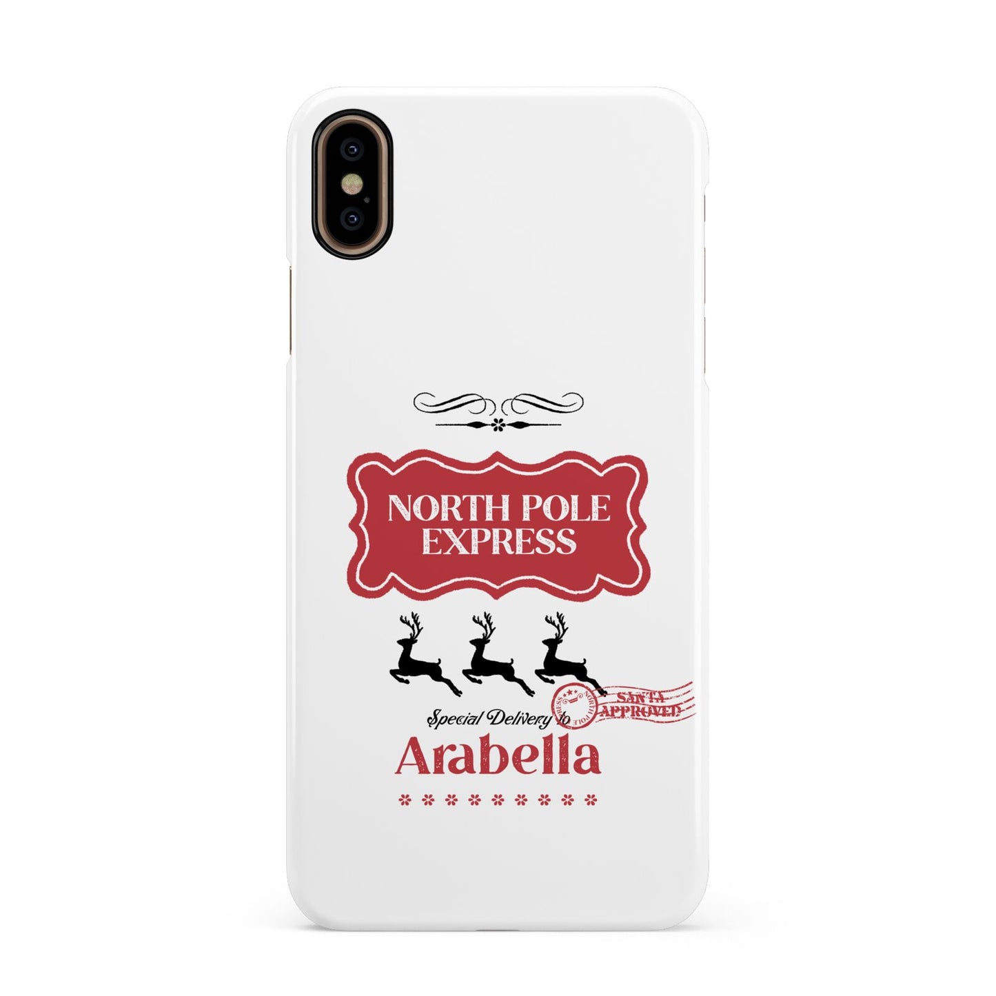 North Pole Express Personalised Apple iPhone Xs Max 3D Snap Case