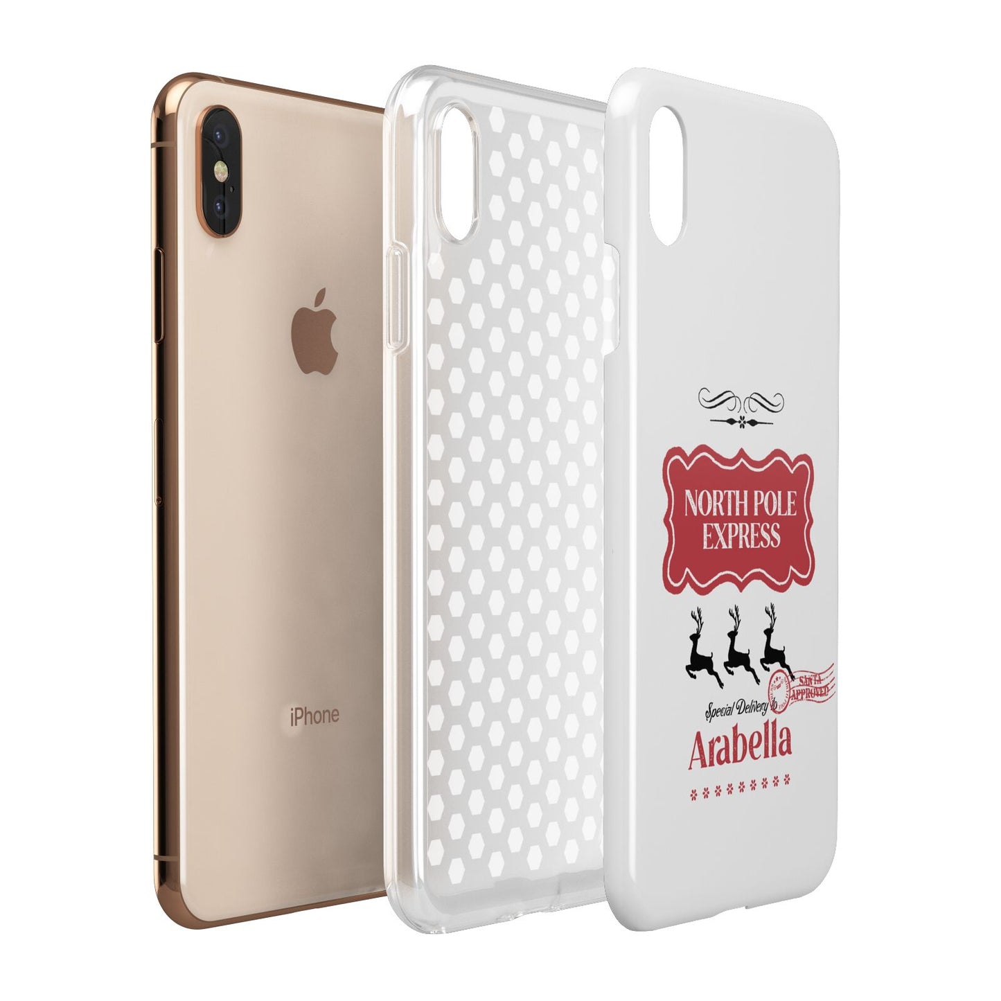 North Pole Express Personalised Apple iPhone Xs Max 3D Tough Case Expanded View