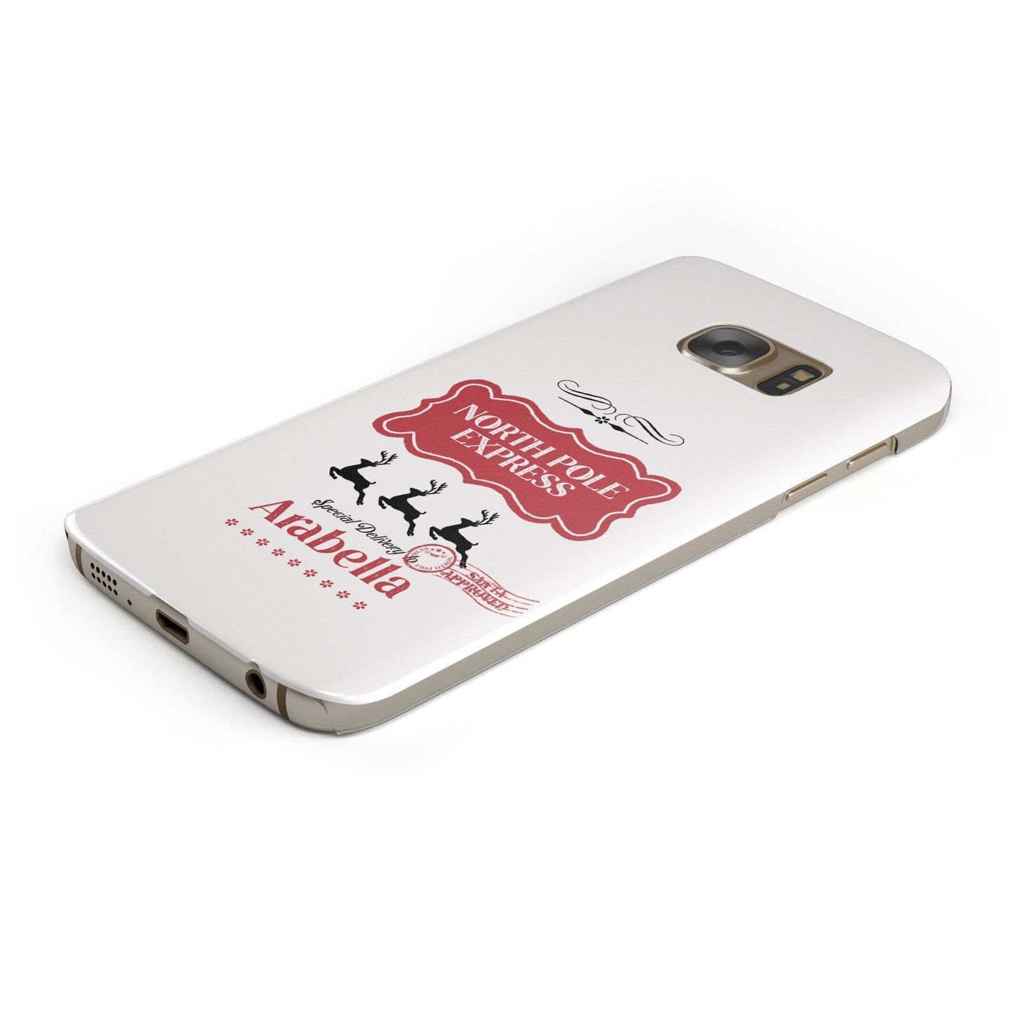 North Pole Express Personalised Protective Samsung Galaxy Case Angled Image