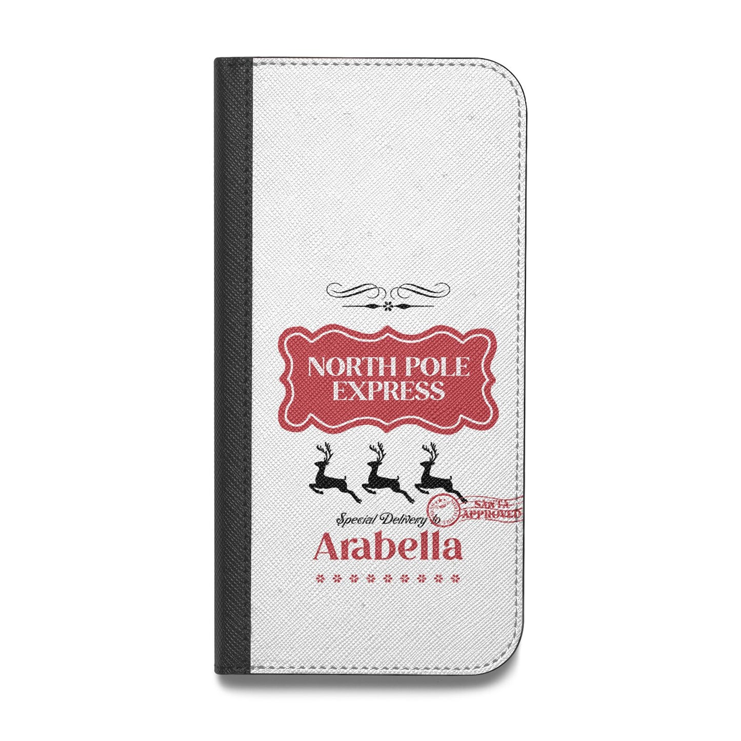 North Pole Express Personalised Vegan Leather Flip iPhone Case