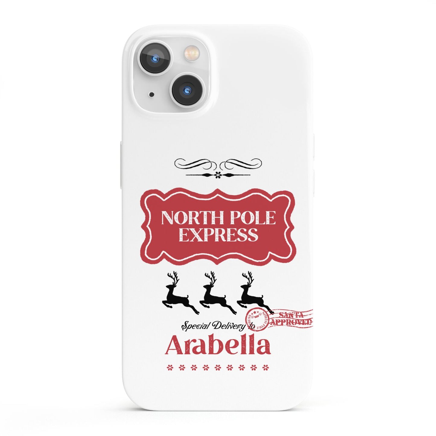 North Pole Express Personalised iPhone 13 Full Wrap 3D Snap Case