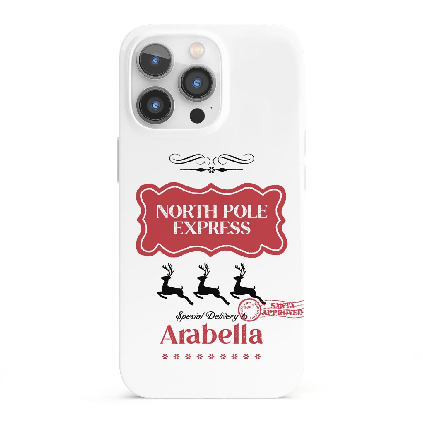 North Pole Express Personalised iPhone 13 Pro Full Wrap 3D Snap Case