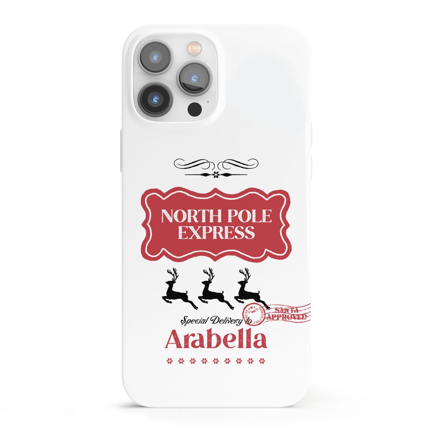 North Pole Express Personalised iPhone 13 Pro Max Full Wrap 3D Snap Case