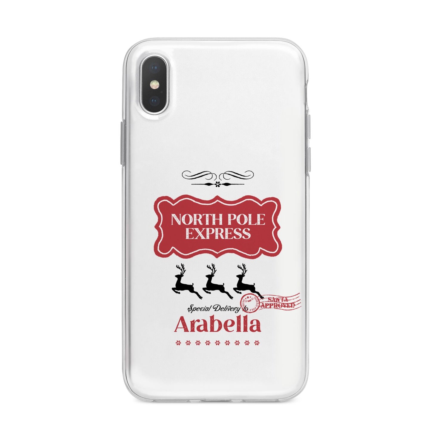 North Pole Express Personalised iPhone X Bumper Case on Silver iPhone Alternative Image 1