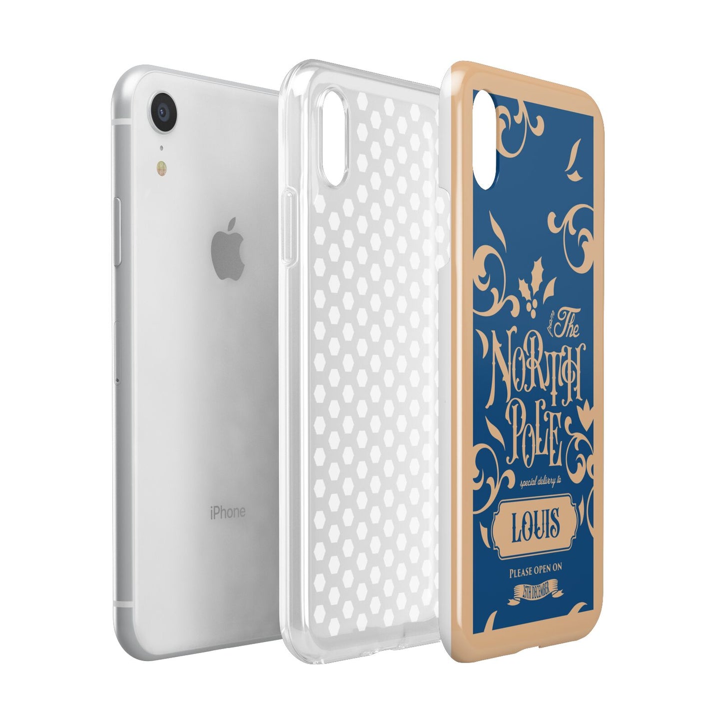 North Pole Personalised Apple iPhone XR White 3D Tough Case Expanded view