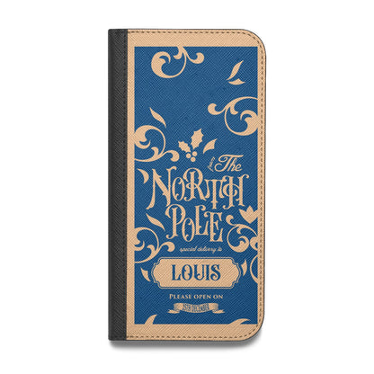 North Pole Personalised Vegan Leather Flip iPhone Case