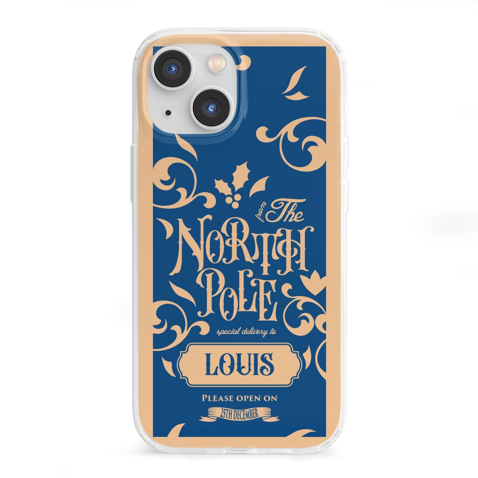 North Pole Personalised iPhone 13 Mini Clear Bumper Case