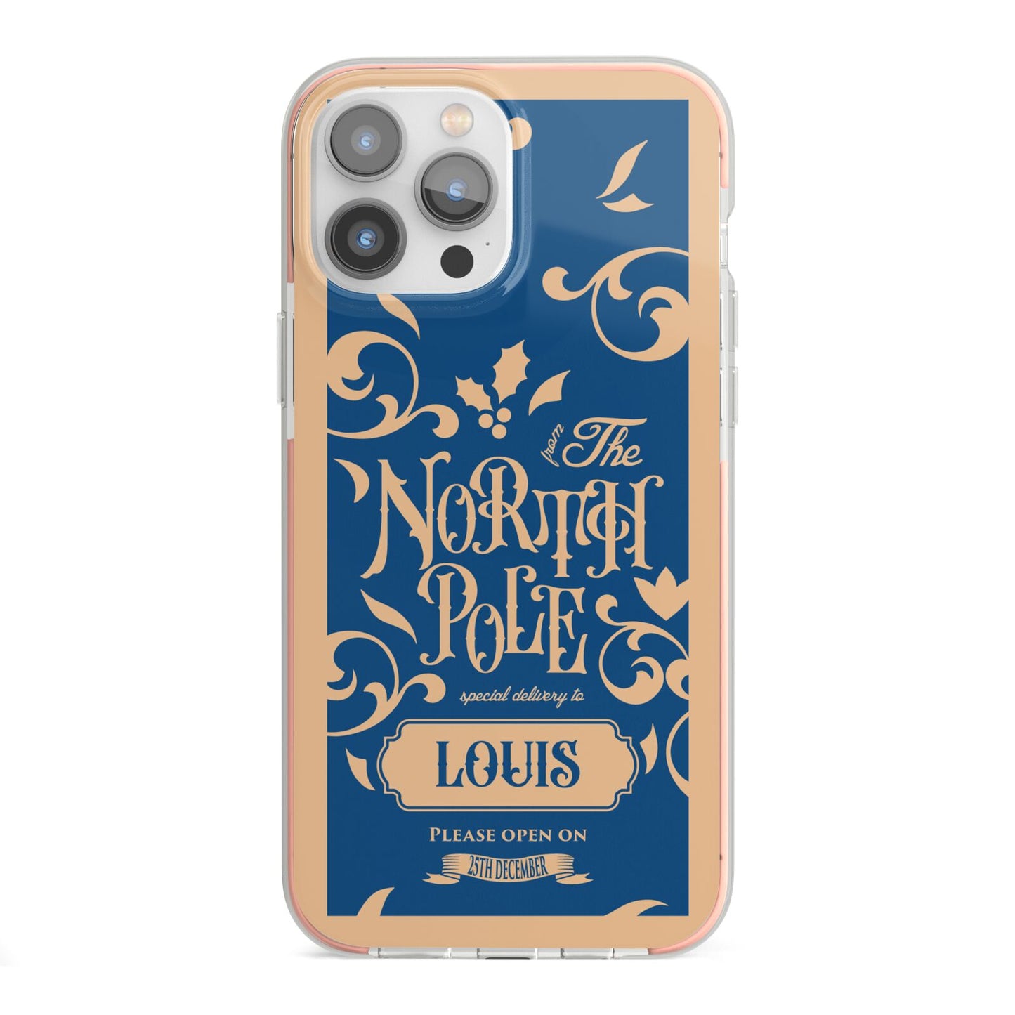 North Pole Personalised iPhone 13 Pro Max TPU Impact Case with Pink Edges