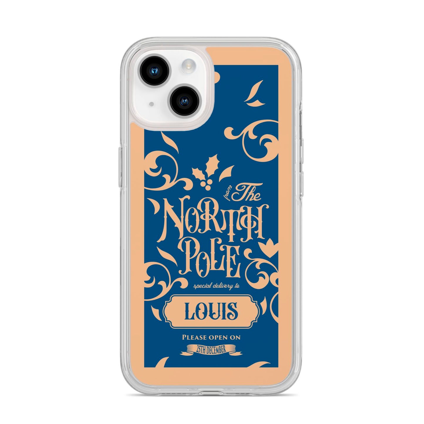 North Pole Personalised iPhone 14 Clear Tough Case Starlight