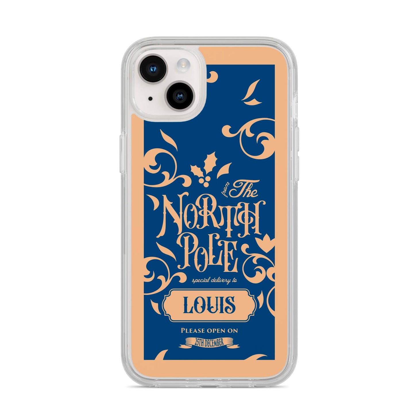 North Pole Personalised iPhone 14 Plus Clear Tough Case Starlight