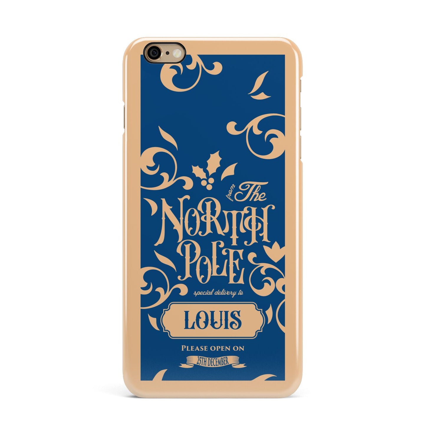 North Pole Personalised iPhone 6 Plus 3D Snap Case on Gold Phone