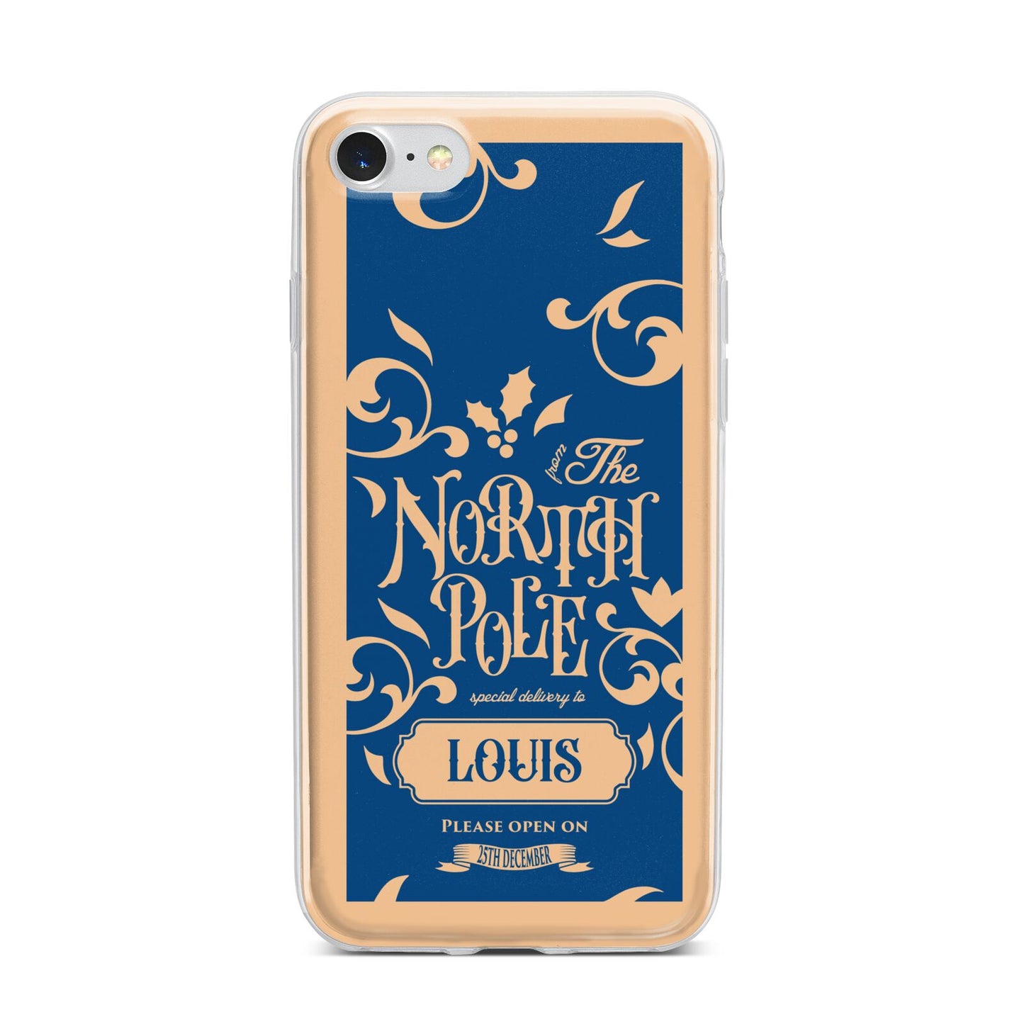 North Pole Personalised iPhone 7 Bumper Case on Silver iPhone