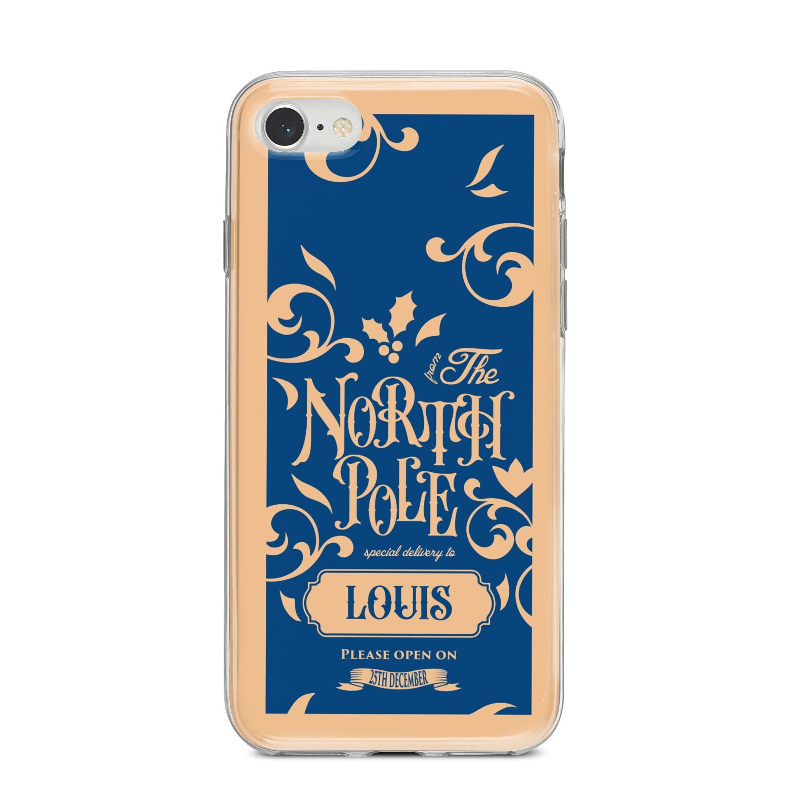 North Pole Personalised iPhone 8 Bumper Case on Silver iPhone