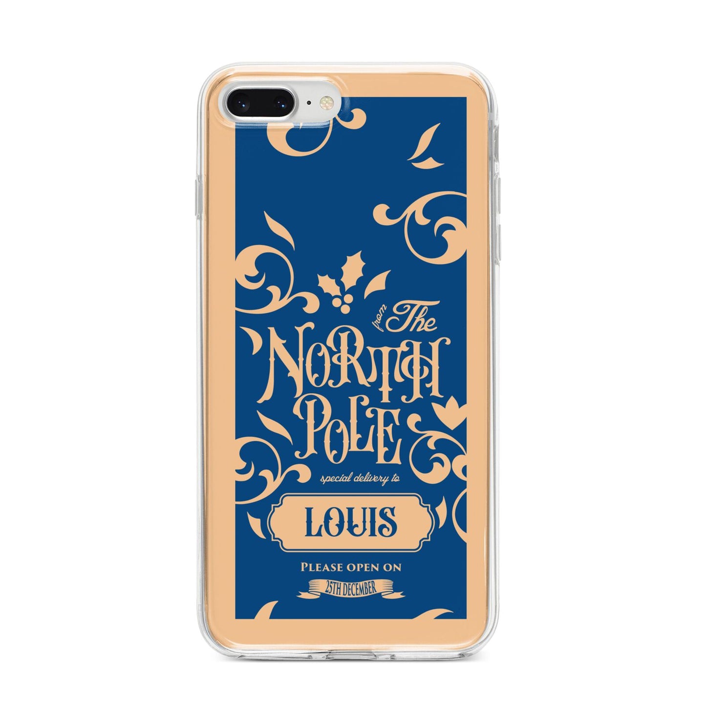 North Pole Personalised iPhone 8 Plus Bumper Case on Silver iPhone