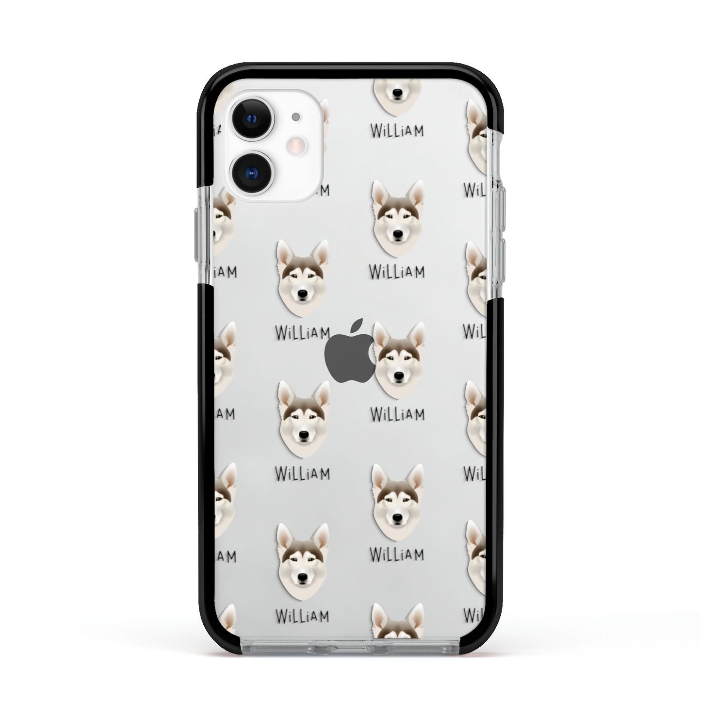 Northern Inuit Icon with Name Apple iPhone 11 in White with Black Impact Case