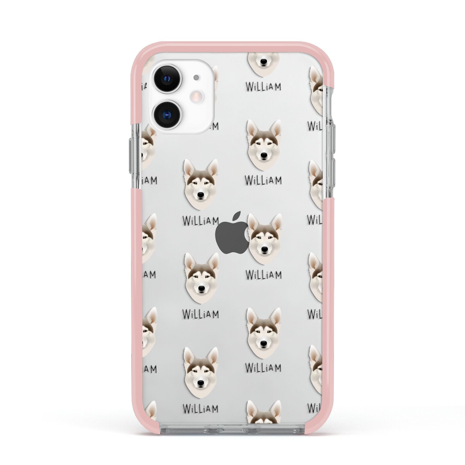 Northern Inuit Icon with Name Apple iPhone 11 in White with Pink Impact Case