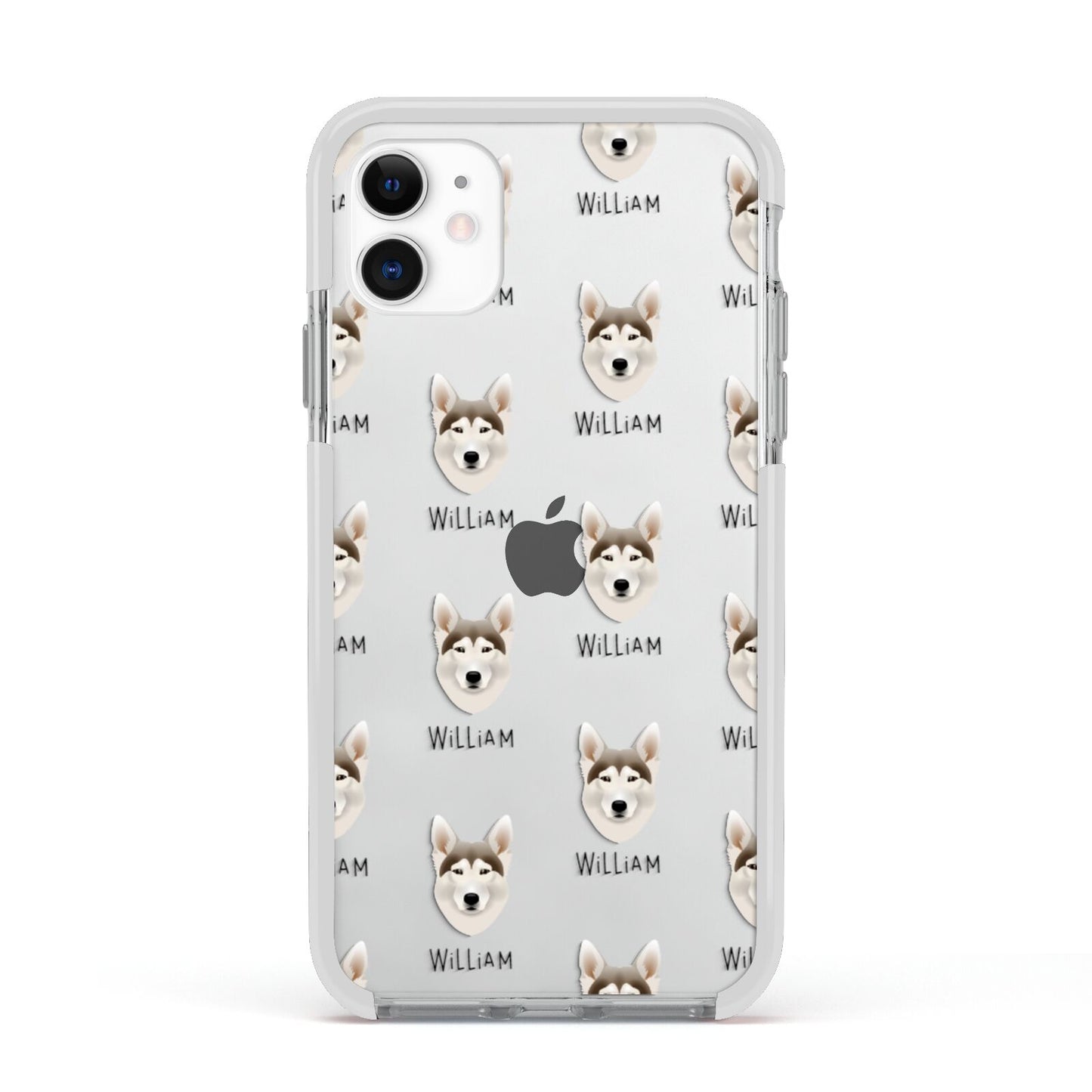 Northern Inuit Icon with Name Apple iPhone 11 in White with White Impact Case